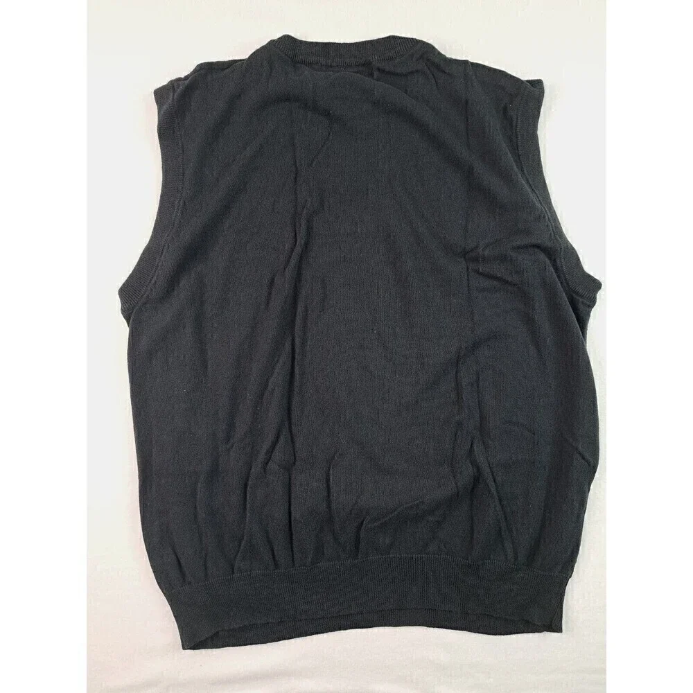 Oscar De La Renta Argyle Golf Sweater Vest Black Mens XL - Picture 5 of 5
